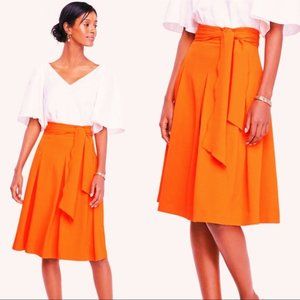 Ann Taylor Tie belted full orange skirt [Size 0]